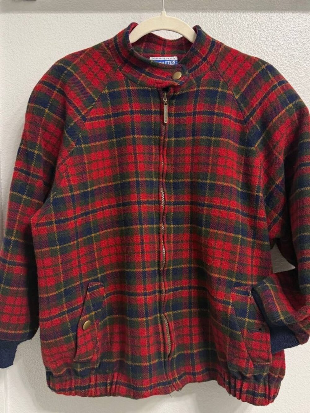 Vintage Pendleton Red Plaid Wool Jacket - Women 1X